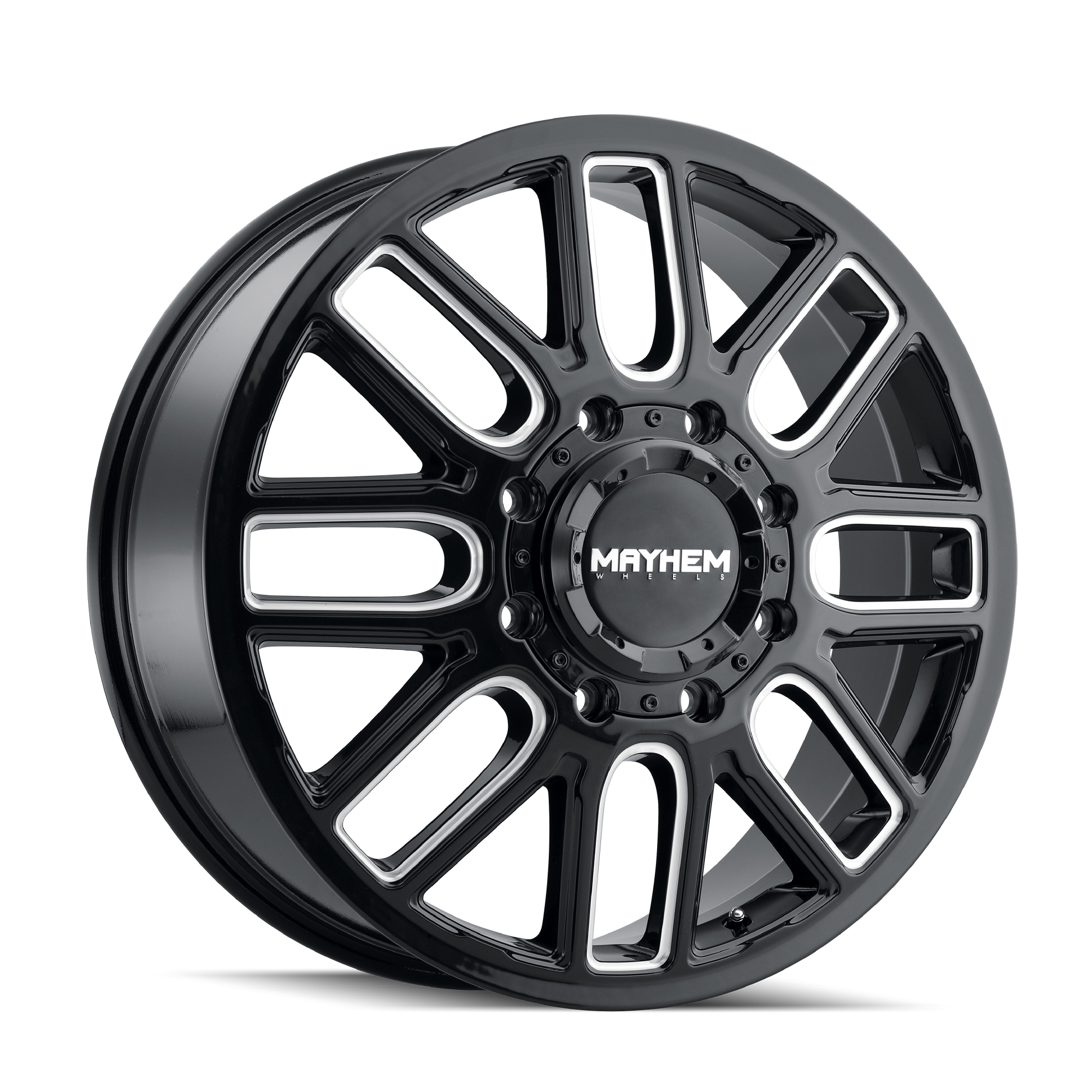 MAYHEM COGENT DUALLY 8107D 22X8.25 -192 8x200 BLACK W/MILLED SPOKES