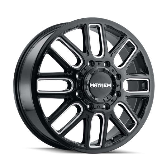 MAYHEM COGENT DUALLY 8107D 20X8.25 115 8x210 BLACK W/MILLED SPOKES