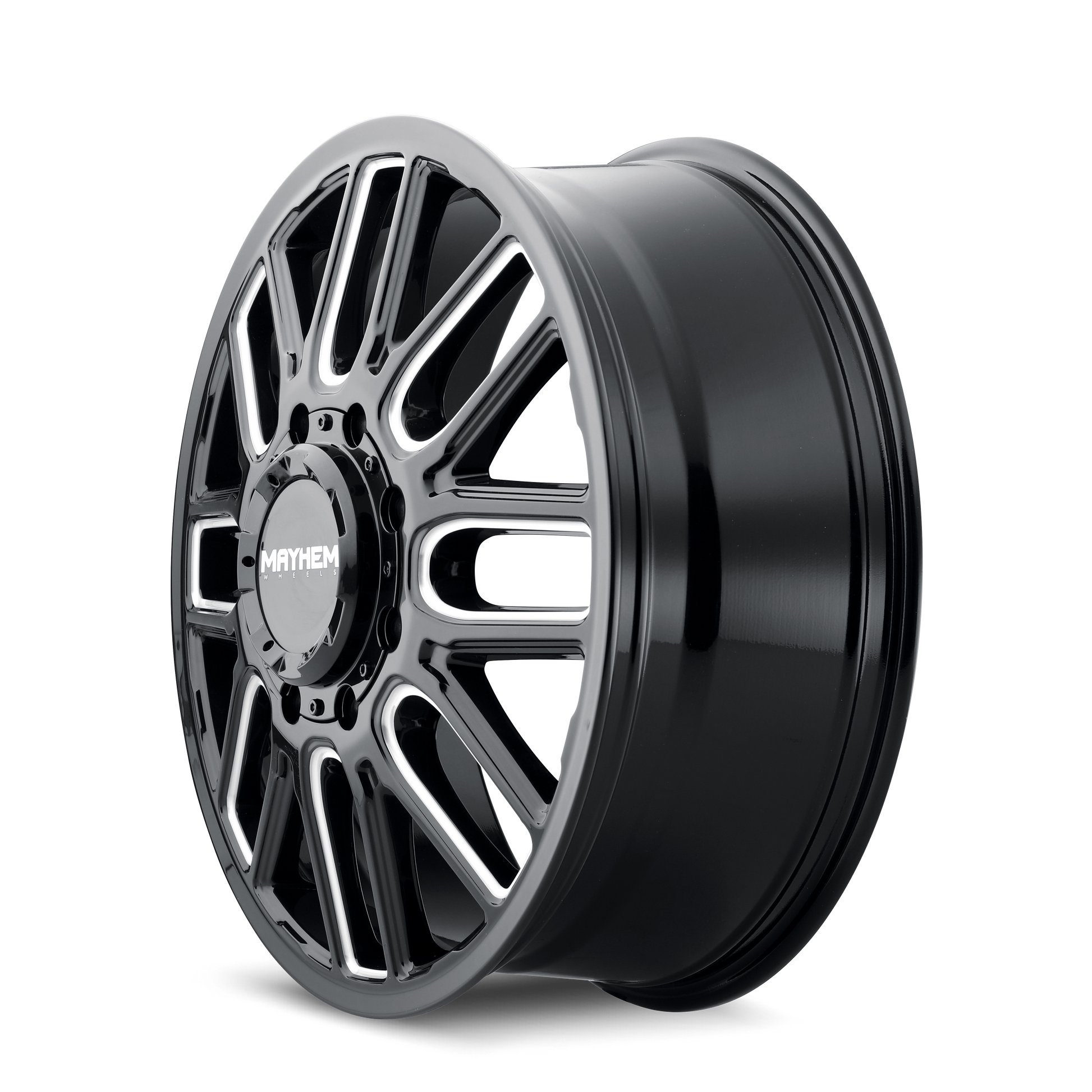 MAYHEM COGENT DUALLY 8107D 20X8.25 115 8x200 BLACK W/MILLED SPOKES