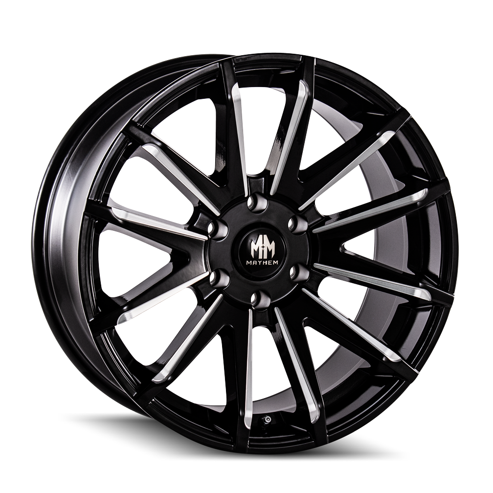 MAYHEM CROSSFIRE 8109 20X9.5 10 5x139.7 BLACK W/MILLED SPOKES