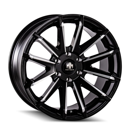 MAYHEM CROSSFIRE 8109 20X9.5 10 5x139.7 BLACK W/MILLED SPOKES
