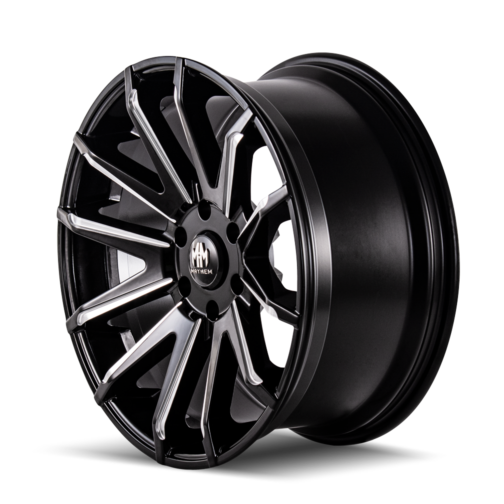 MAYHEM CROSSFIRE 8109 20X9.5 10 5x139.7 BLACK W/MILLED SPOKES