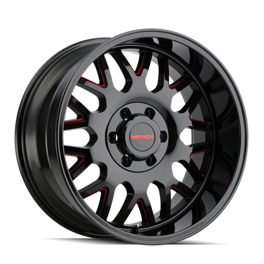 MAYHEM TRIPWIRE 8110 20X9 18 5x139.7/5x150 BLACK W/PRISM RED
