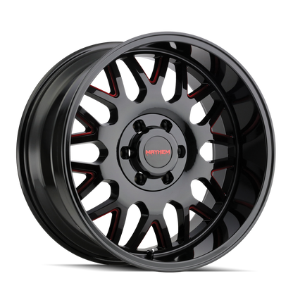 MAYHEM TRIPWIRE 8110 20X10 -19 6x135/6x139.7 BLACK W/PRISM RED