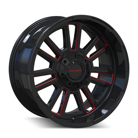 MAYHEM 8115 APOLLO 20x9 0 5x127/5x139.7 GLOSS BLACK/PRISM RED MILLED