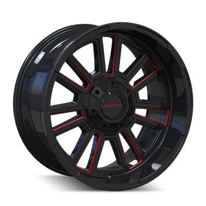 MAYHEM 8115 APOLLO 20x9 18 8x165.1/ GLOSS BLACK/PRISM RED MILLED