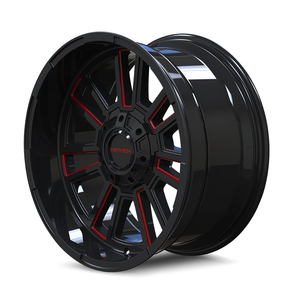 MAYHEM 8115 APOLLO 20x10 -19 8x165.1/ GLOSS BLACK/PRISM RED MILLED