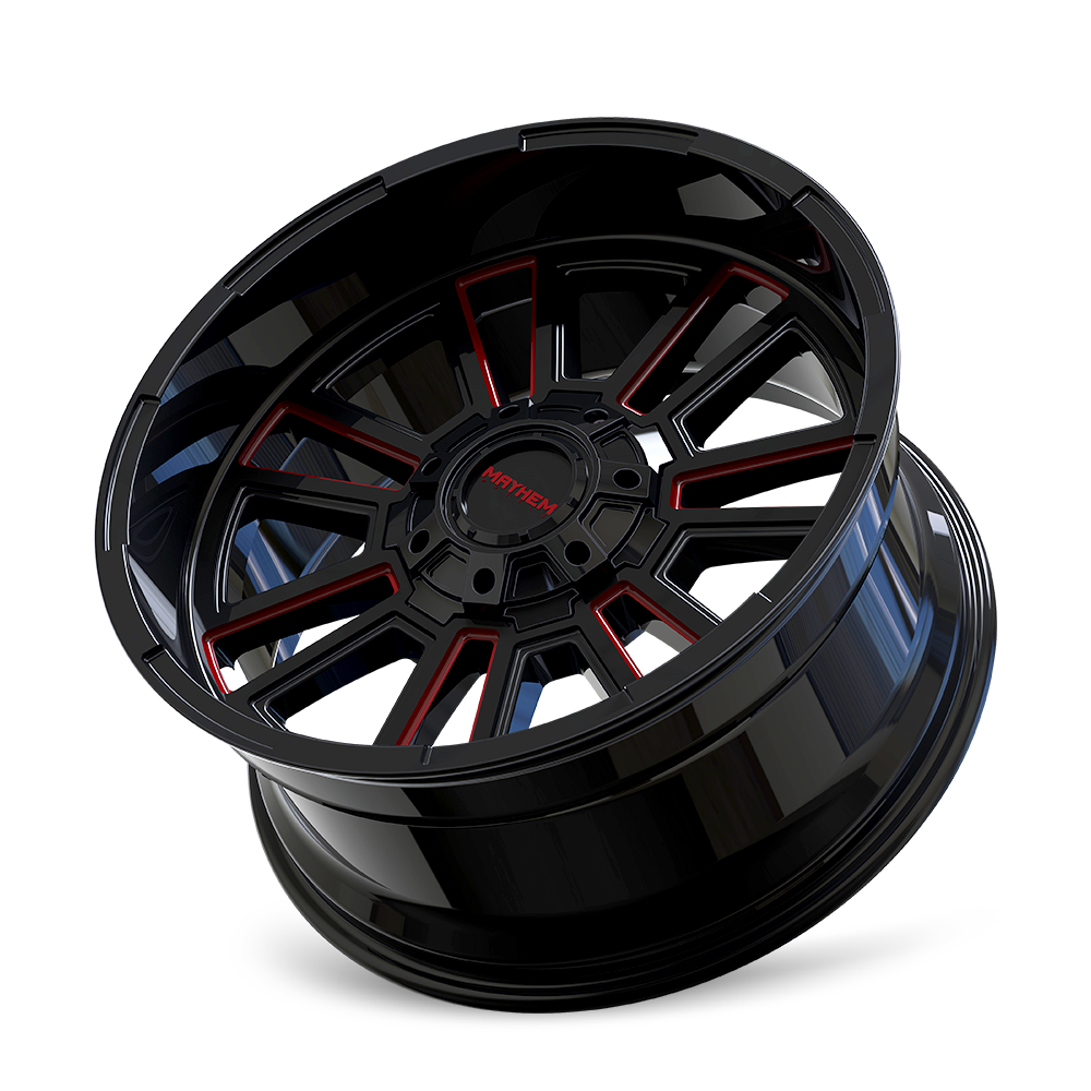MAYHEM 8115 APOLLO 20x9 0 8x165.1/ GLOSS BLACK/PRISM RED MILLED