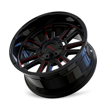 MAYHEM 8115 APOLLO 20x9 0 8x165.1/ GLOSS BLACK/PRISM RED MILLED