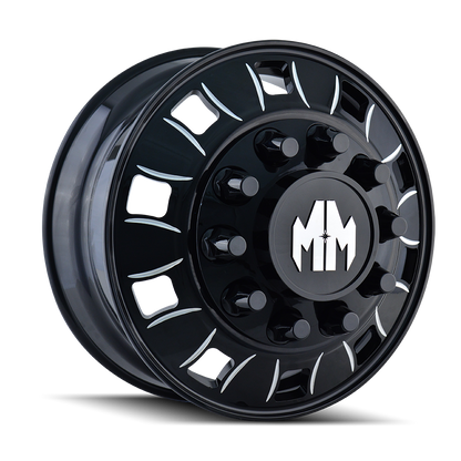 MAYHEM BIGRIG 8180 22.5X8.25 169 10x285.75 FRONT BLACK/MILLED SPOKES