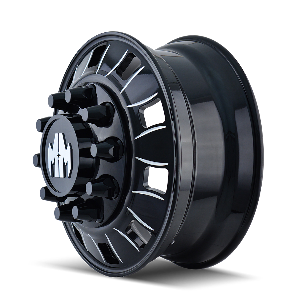 MAYHEM BIGRIG 8180 22.5X8.25 169 10x285.75 FRONT BLACK/MILLED SPOKES