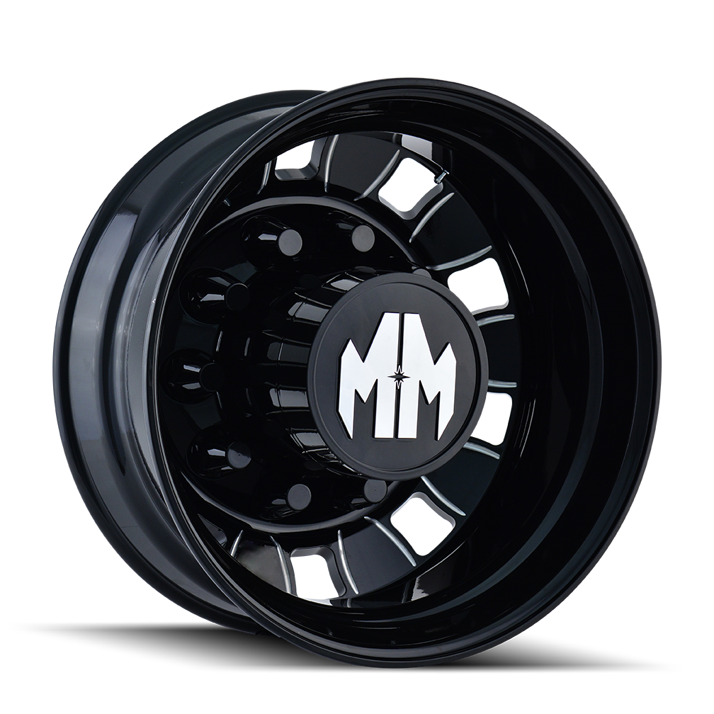 MAYHEM BIGRIG 8180 24.5X8.25 168 10x285.75 REAR BLACK/MILLED SPOKES