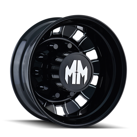 MAYHEM BIGRIG 8180 24.5X8.25 168 10x285.75 REAR BLACK/MILLED SPOKES