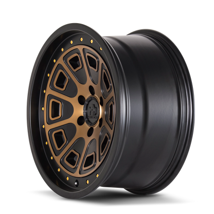 Mayhem 8301 Flat Iron 17x9 -6 6x120 Black and Bronze