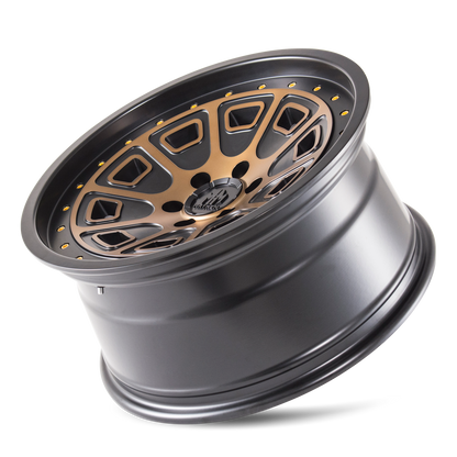 Mayhem 8301 Flat Iron 17x9 -6 6x139.7(6x5.5) Black and Brozne