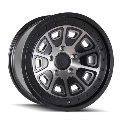 Mayhem 8301 Flat Iron 17x9 -6 5x114.3 Black and Dark
