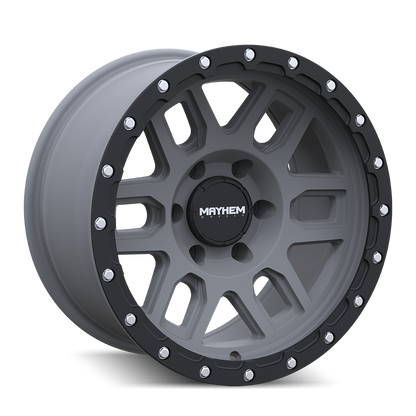 MAYHEM DELTA 8304 17X9 0 6x139.7 MATTE GUNMETAL W/ MATTE BLACK LIP