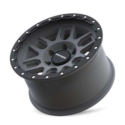 MAYHEM DELTA 8304 20X9 0 5x127 MATTE GUNMETAL W/ MATTE BLACK LIP