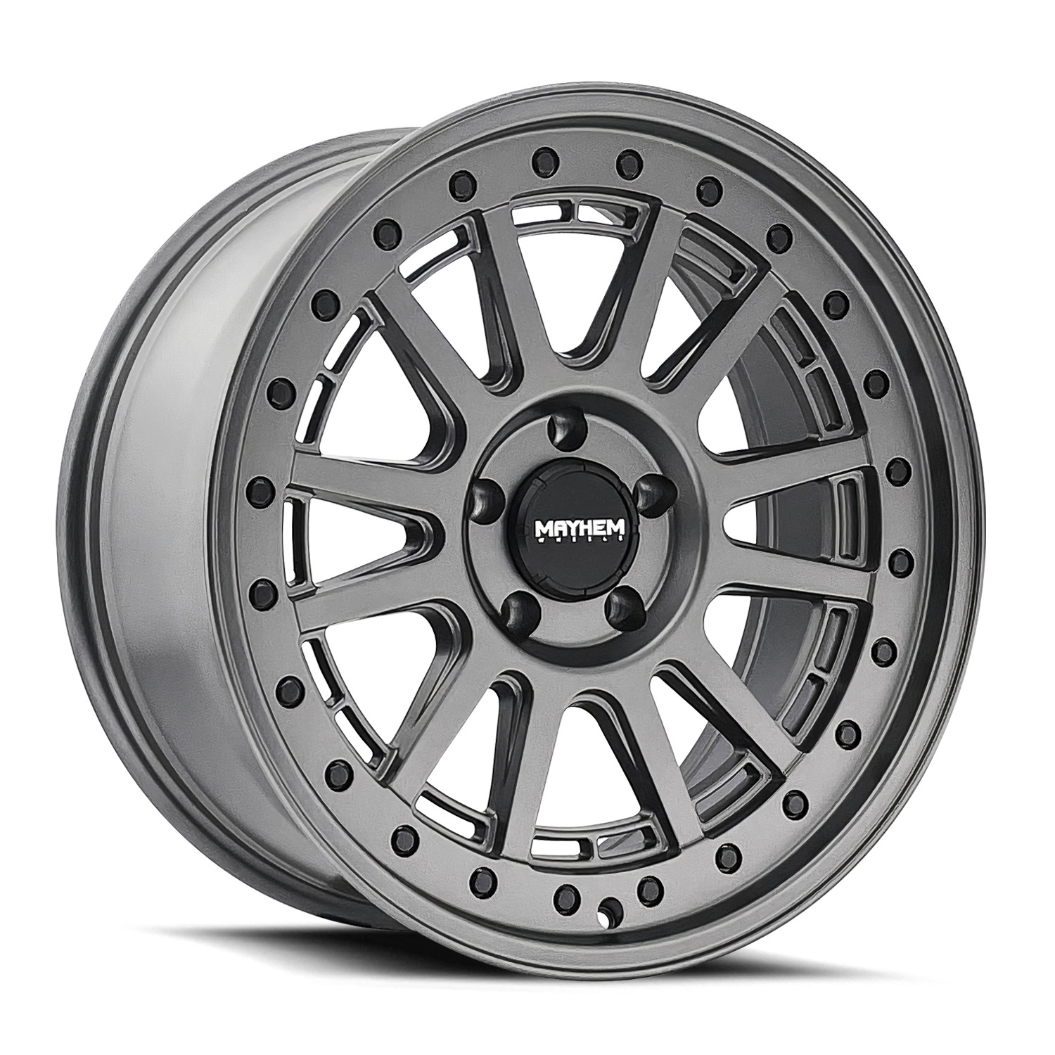 MAYHEM COMPASS 18x9 0 5x127 MATTE GUNMETAL W/ BLK BOLT