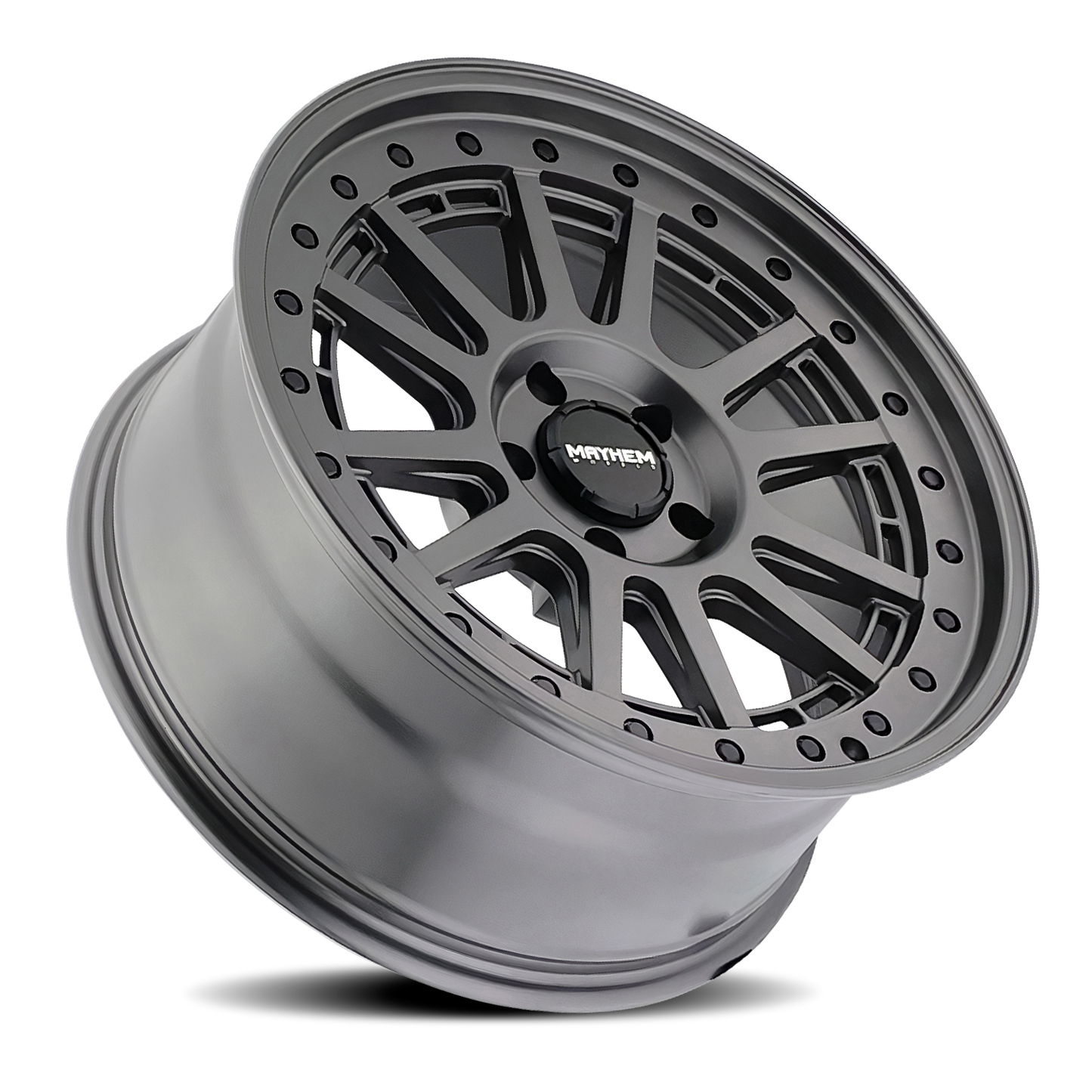 MAYHEM COMPASS 20x9 18 8x165.1 MATTE GUNMETAL W/ BLK BOLT