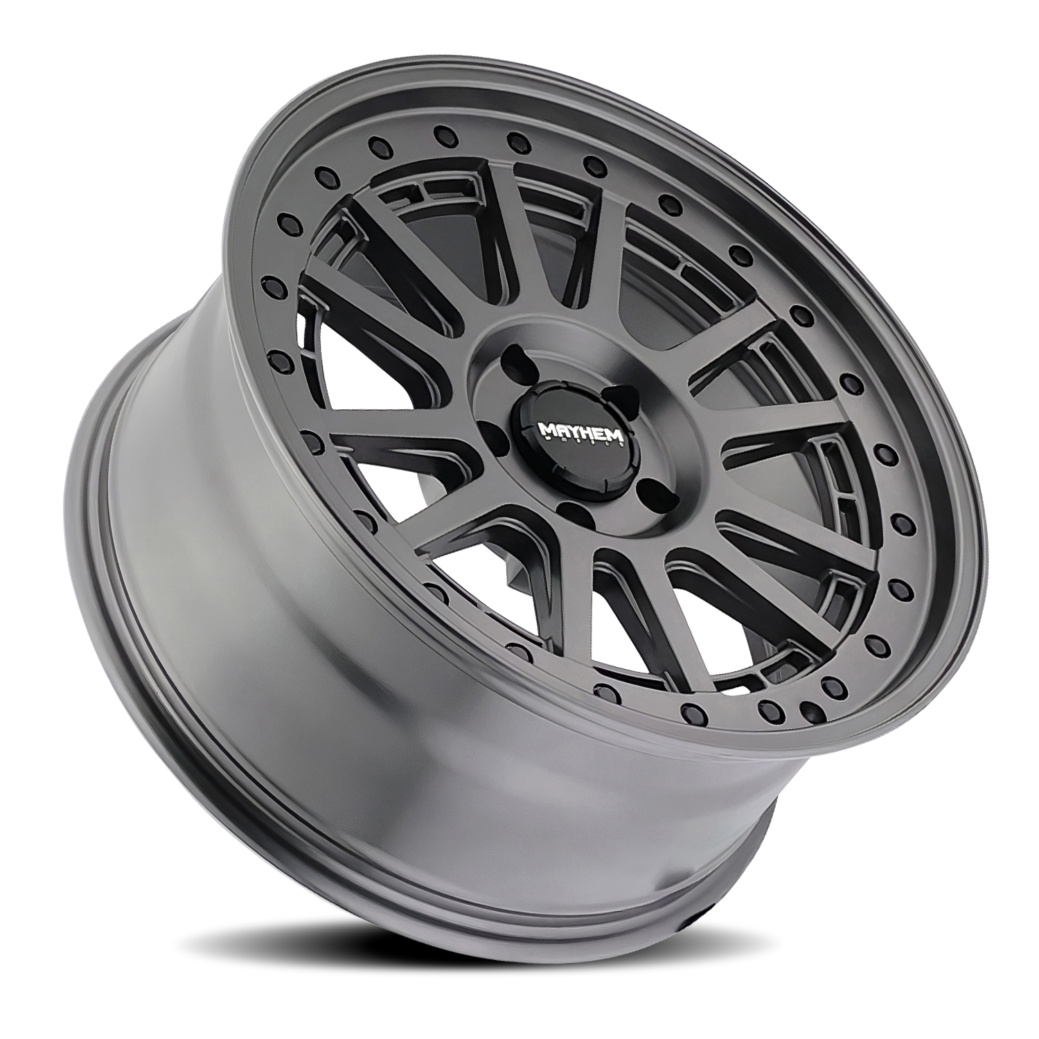 MAYHEM COMPASS 20x9 18 8x165.1 MATTE GUNMETAL W/ BLK BOLT