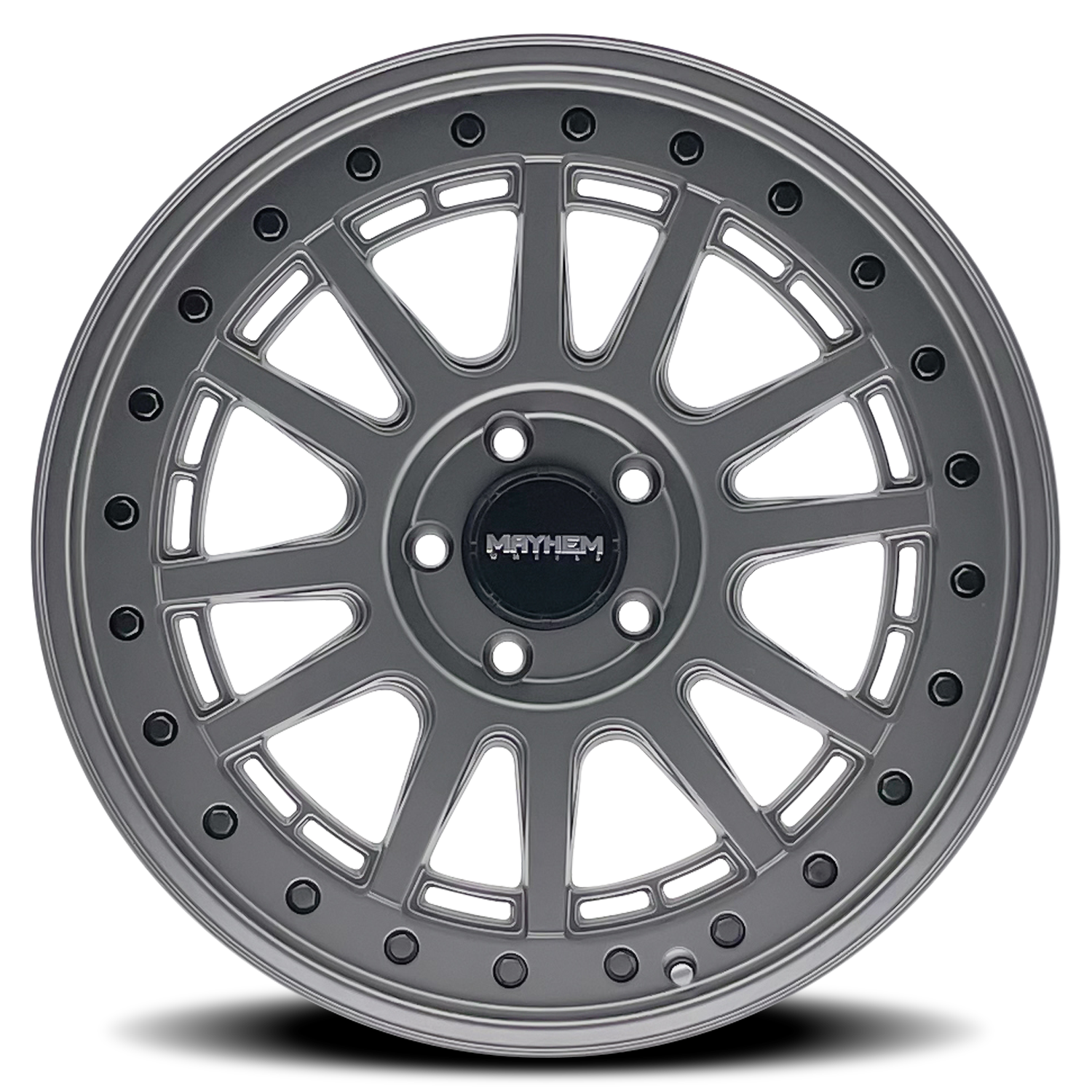 MAYHEM COMPASS 17x9 -6 6x139.7 MATTE GUNMETAL W/ BLK BOLT