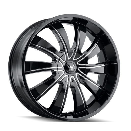 MAZZI ROLLA 374 24X9.5 30 6x135/6x139.7 GLOSS BLACK/MILLED