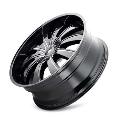 MAZZI ROLLA 374 22X9.5 30 6x135/6x139.7 GLOSS BLACK/MILLED