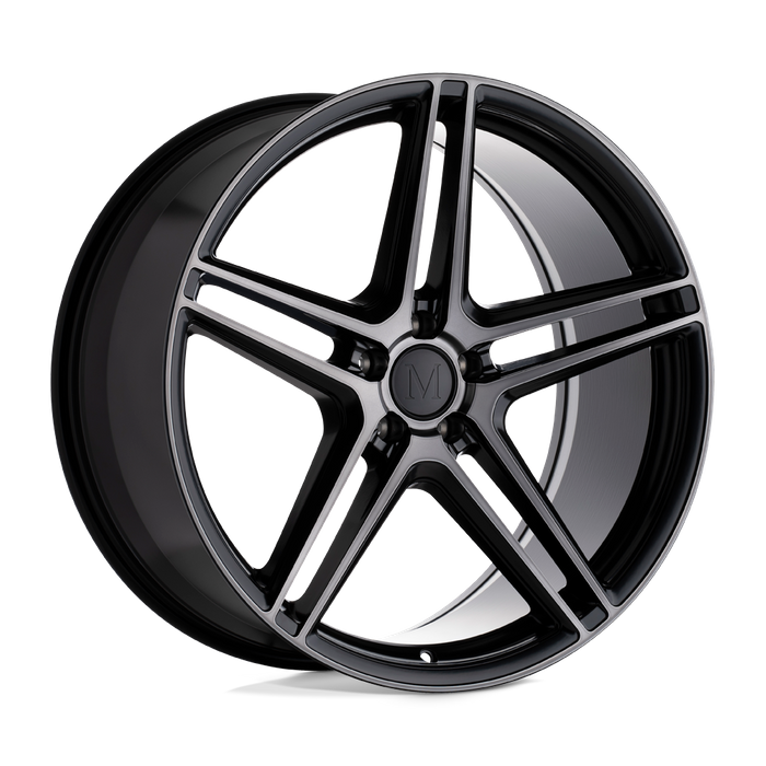 Mandrus BREMEN 17X8 25 5X112/5X112 SEMI GLOSS BLACK W/ MIRROR CUT FACE