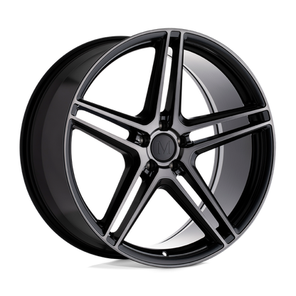 Mandrus BREMEN 17X8 25 5X112/5X112 SEMI GLOSS BLACK W/ MIRROR CUT FACE