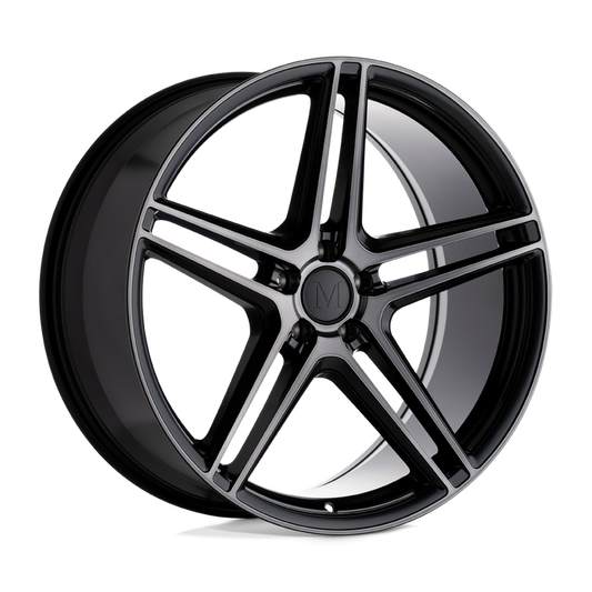Mandrus BREMEN 17X8 25 5X112/5X112 SEMI GLOSS BLACK W/ MIRROR CUT FACE