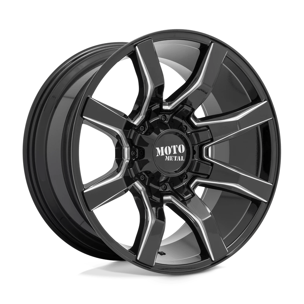 Moto Metal MO804 SPIDER 22X12 -44 8X170/8X6.7 Gloss Black Milled