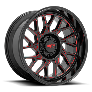 Moto Metal MO805 22X10 -18 6X135/6X5.3 Gloss Black Milled With Red Tint
