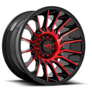 Moto Metal MO807 20X10 -18 6X135/6X5.3 Gloss Black Machined With Red Tint