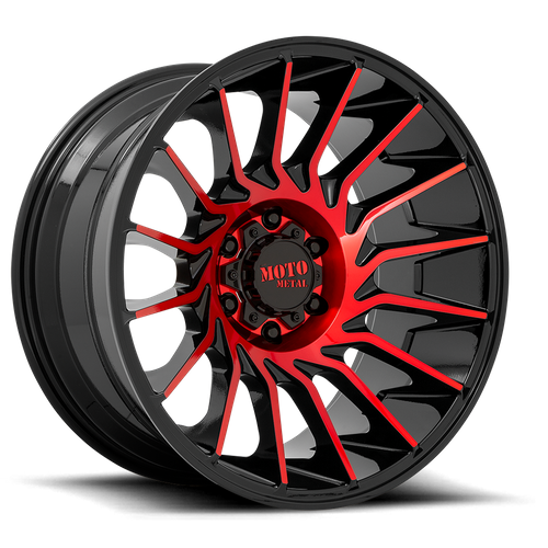 Moto Metal MO807 22X10 -18 5X127/5X5.0 Gloss Black Machined With Red Tint