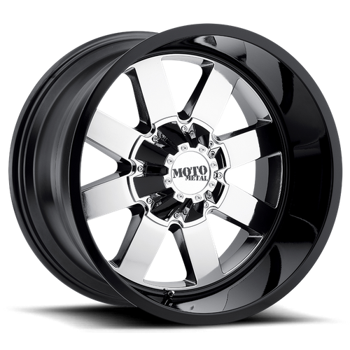Moto Metal MO962 20X9 0 8X180/8X7.1 PVD Center Gloss Black Lip