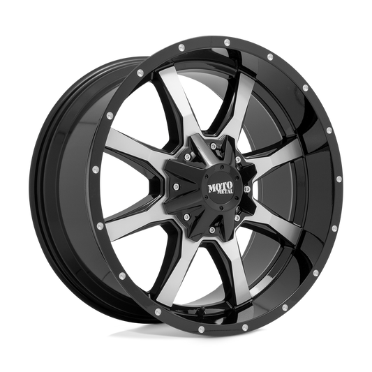 MOTO METAL MO970 17X9 12 8X180/8X7.1 GLOSS BLACK MACHINED FACE