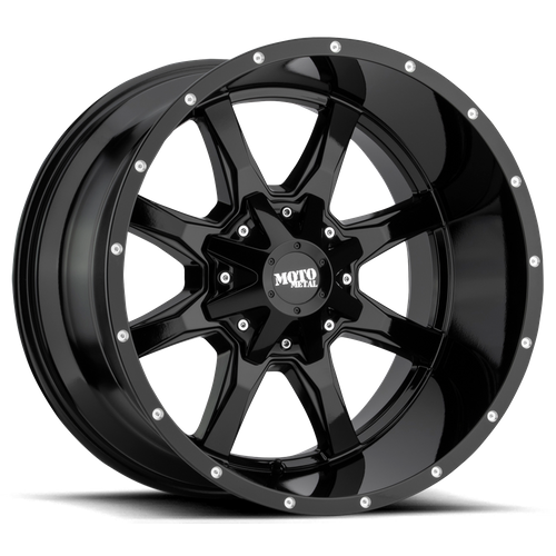 Moto Metal MO970 20X10 12 8X165.1/8X6.5 Gloss Black With Milled Lip
