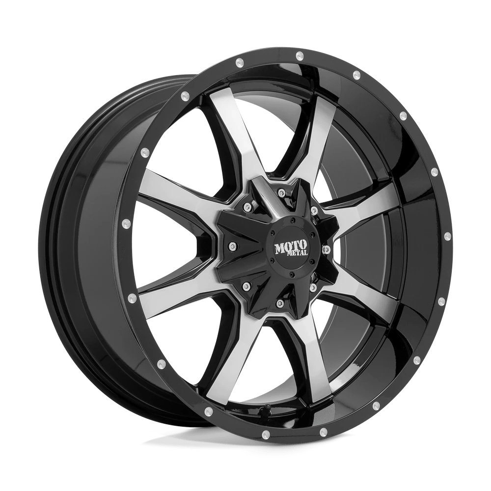 Moto Metal MO970 17X8 0 5X139.7/5X150 GLOSS BLACK MACHINED FACE