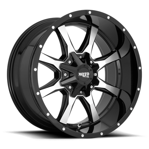 Moto Metal MO970 20X10 12 8X165.1/8X6.5 Gloss Black Machined Face