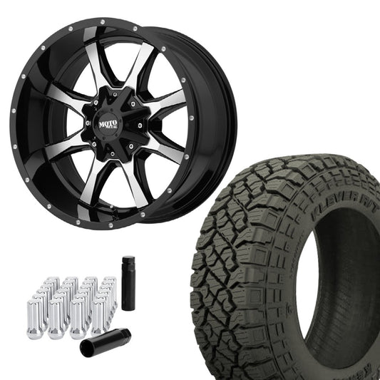 MO970 20x10 6x139.7 -24 GLOSS BLACK & 35x12.50R20 Kenda KR601 RAM w/LIFTKIT