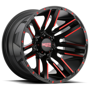 Moto Metal MO978 RAZOR 20X12 -44 8X165.1/8X6.5 Satin Black Machined Red Tint