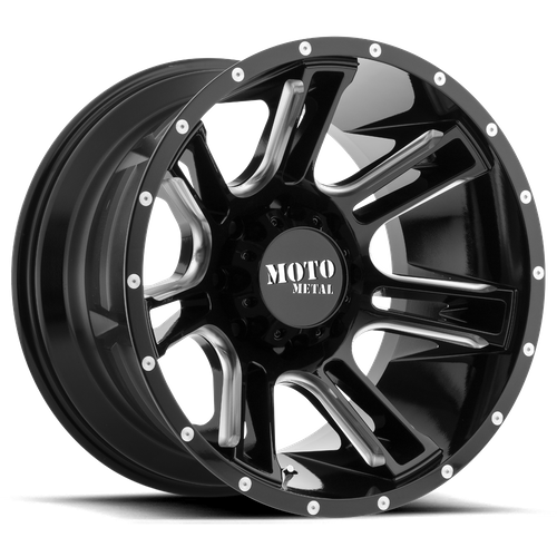 Moto Metal MO982 AMP 22X10 -18 6X135/6X5.3 Gloss Black Milled
