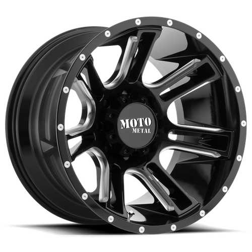 Moto Metal MO982 AMP 17X9 -12 8X165.1/8X6.5 Gloss Black Milled