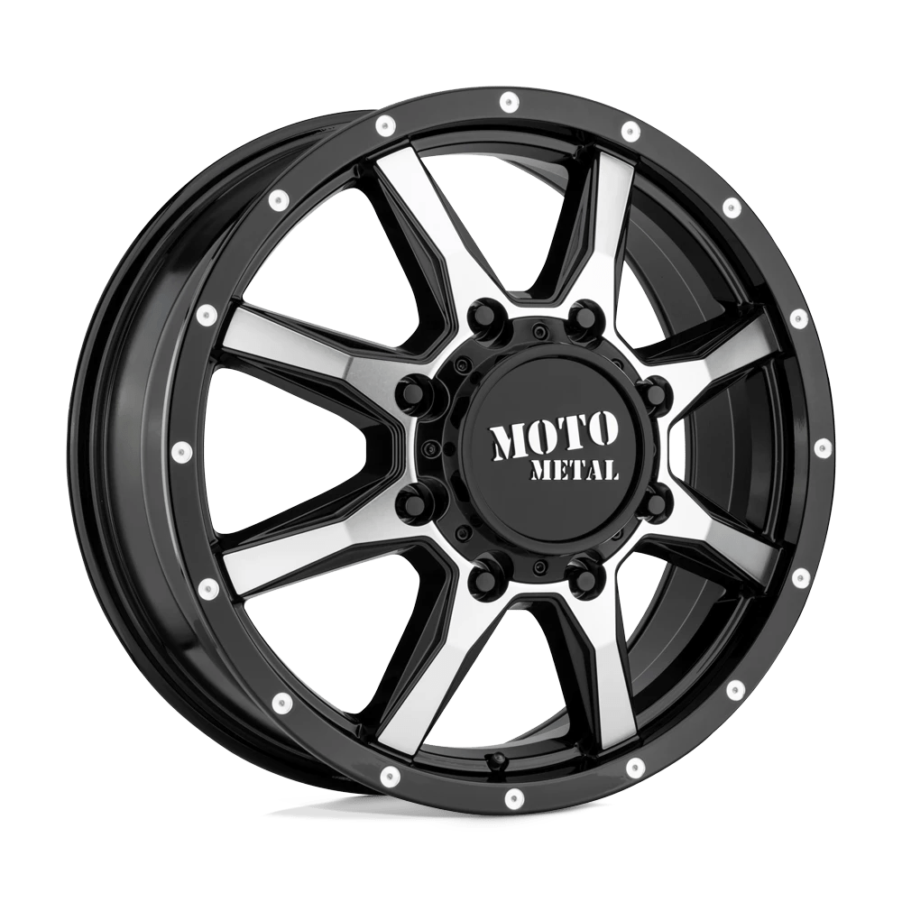 Moto Metal MO995 20X8.25 127 8X165.1 GLOSS BLACK MACHINED - FRONT