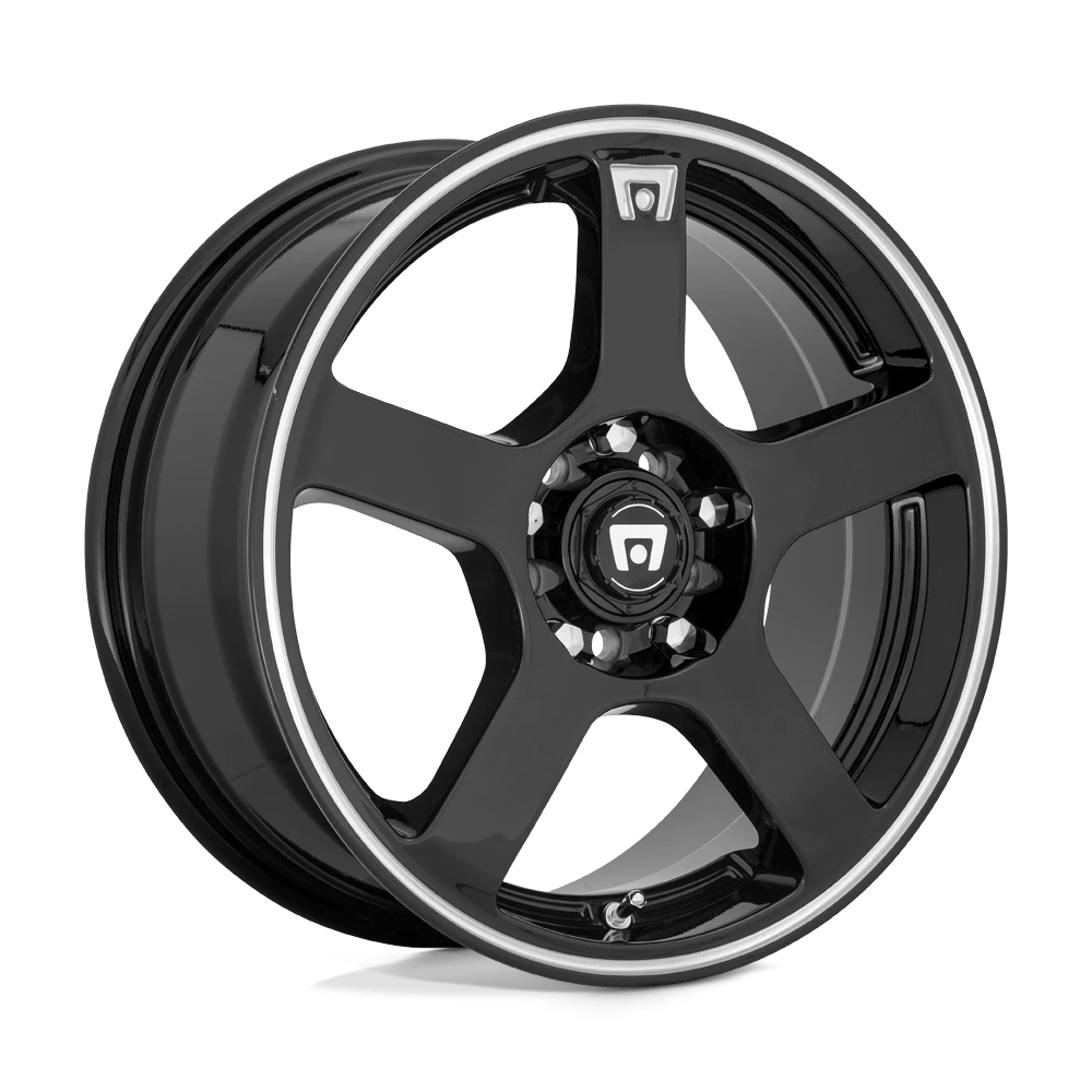 MOTEGI MR116 FS5 15X6.5 40 5X100/5X114.3 GLOSS BLACK MACHINED FLANGE