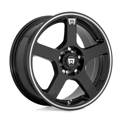 MOTEGI MR116 FS5 15X6.5 40 5X100/5X114.3 GLOSS BLACK MACHINED FLANGE