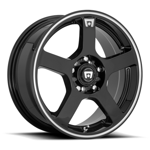 Motegi MR116 FS5 17X7 40 5X100/5X114.3/5X100/4.5 Gloss Black Machined Flange
