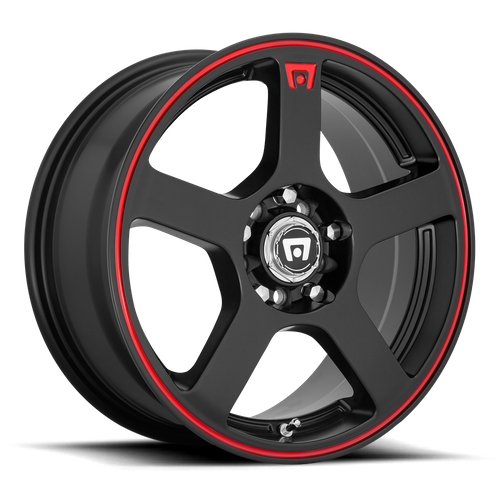 Motegi MR116 FS5 17X7 40 5X112/5X114.3/5X112/4.5 Matte Black Red Racing Stripe
