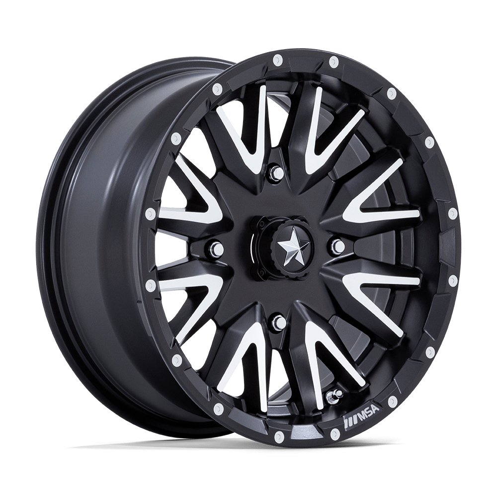 MSA OFFROAD WHEELS M49 CREED 14X7 10 4X110 MATTE BLACK MACHINED